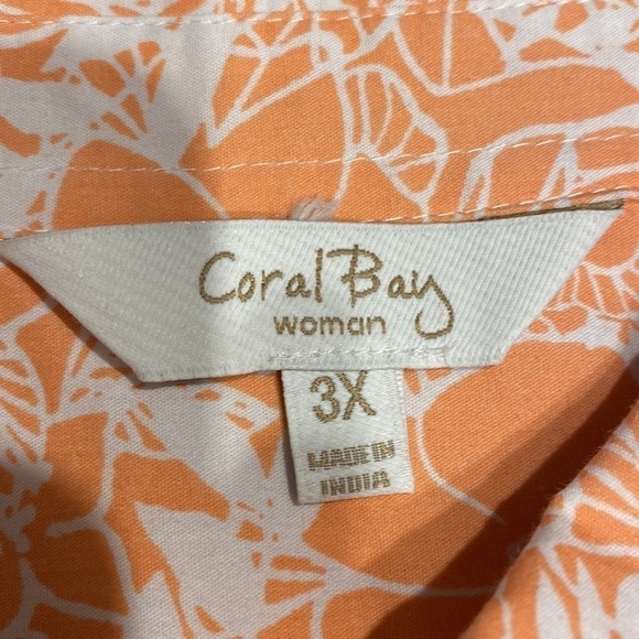 C womens Coral Bay casual orange sleeveless stretch plus size top 3X. EUC - Picture 3 of 5